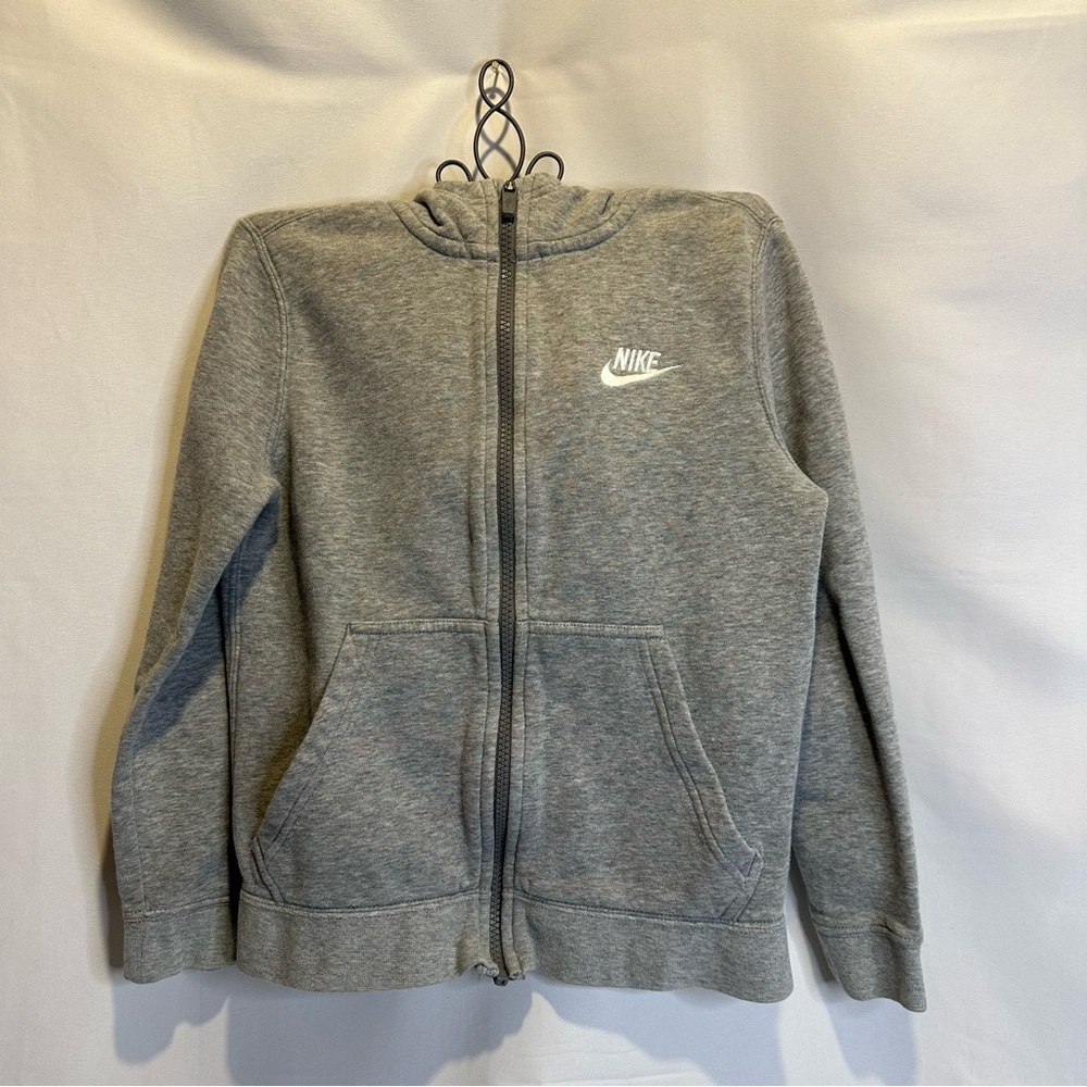 Nike Kids Heather Gray Zip-Up Sweatshirt